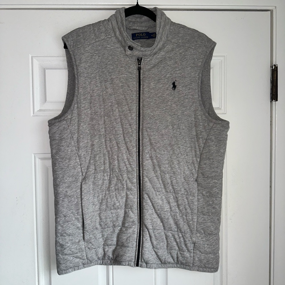 POLO RALPH‎ LAUREN CHIC LUXE SPORTY QUILTED VEST gray men’s size M